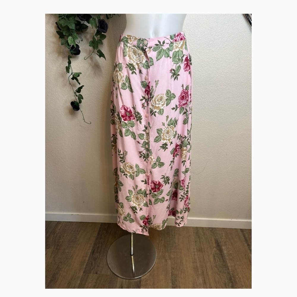 Vintage Sostanza Floral Pink Maxi Skirt
